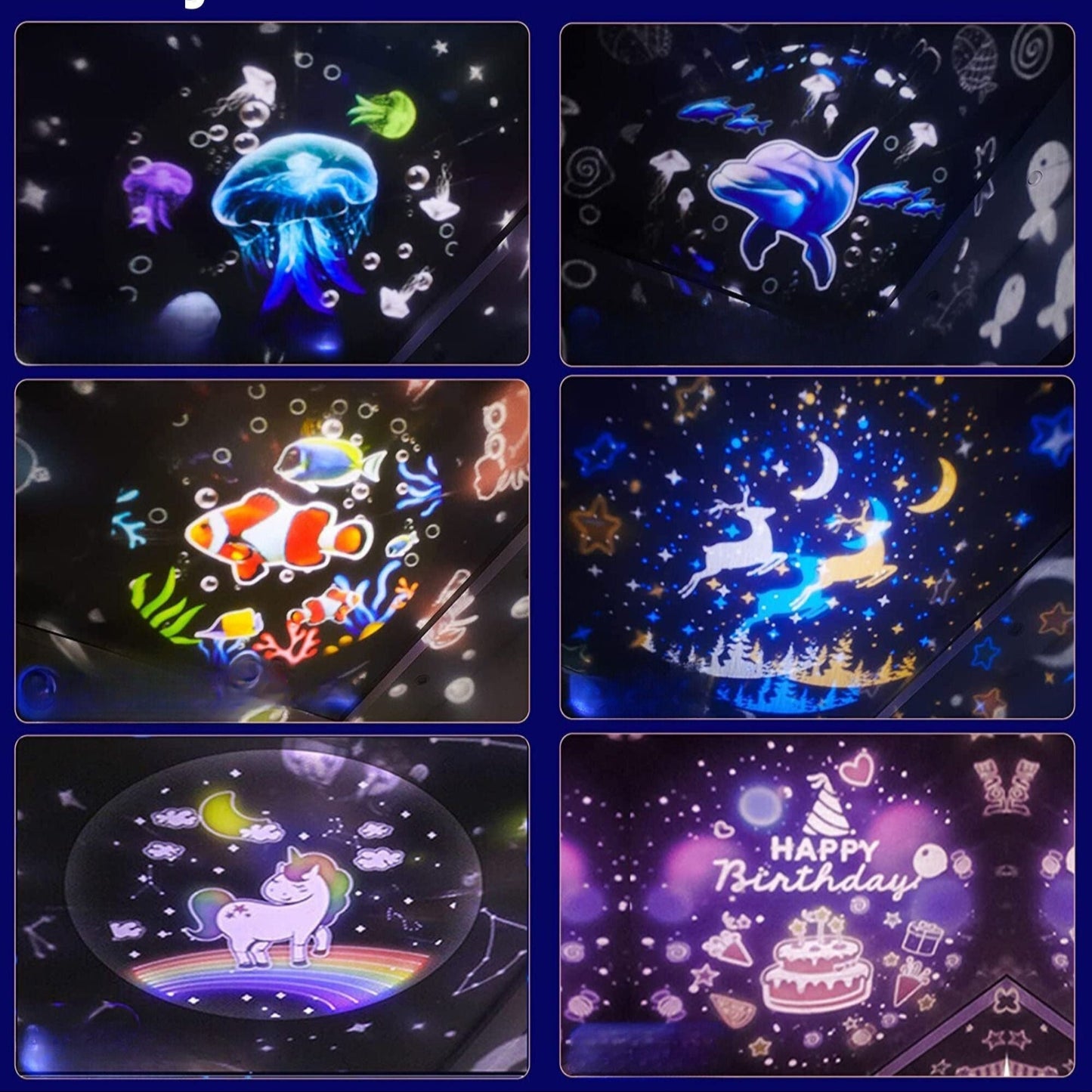 Ocean Kids Projector Light – Starry Projection Lamp with 360° Rotation, Night-Time Projector for Children's Room, Ideal Gift for Autism & Sensory Needs