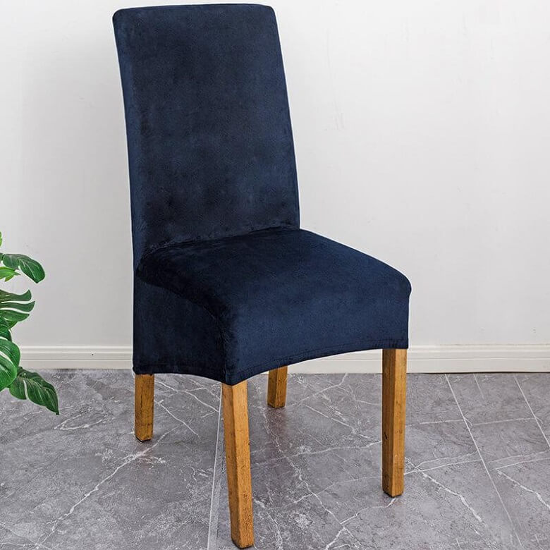 Stretch Velvet XL Size Dining Chair Covers x4 | Soft. Stretchable & Non-Slip for Home Dining Room Decoration