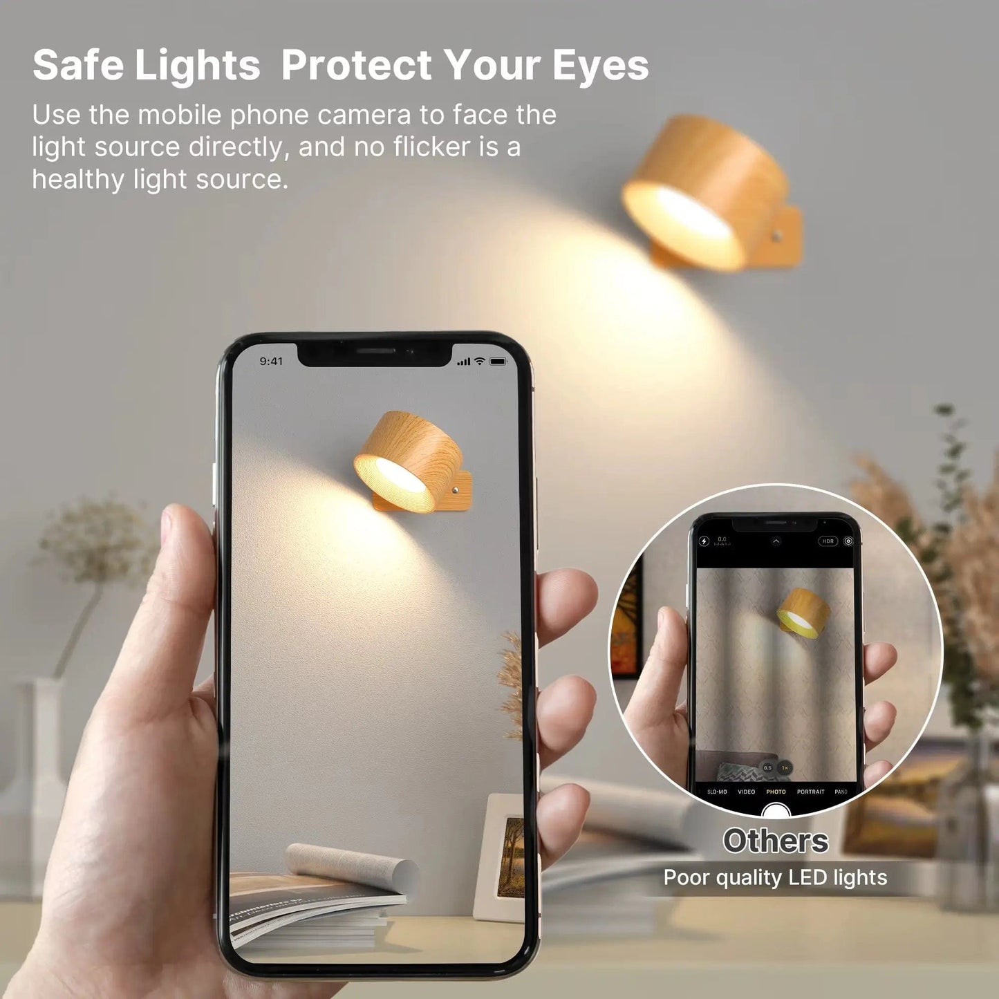 Battery Operated Wall Light | Rechargeable, 360° Adjustable & Wireless for Bedrooms, Hallways & Reading Corners
