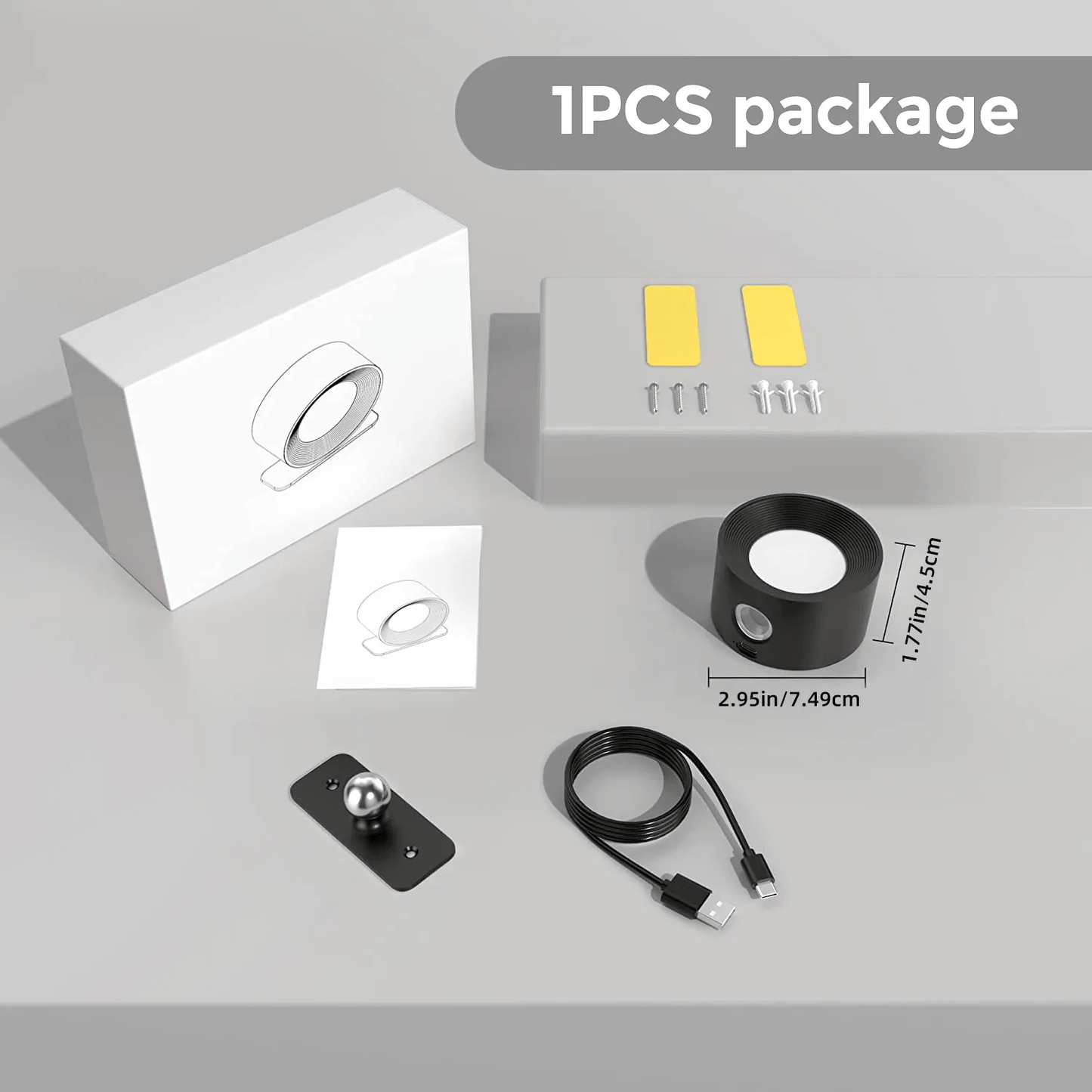 Battery Operated Wall Light | Rechargeable, 360° Adjustable & Wireless for Bedrooms, Hallways & Reading Corners