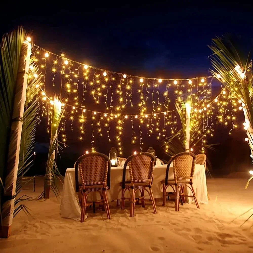 Twinkling Icicle String LED Lights | Warm White & Cool White, Extendable for Indoor & Outdoor Holiday Decor