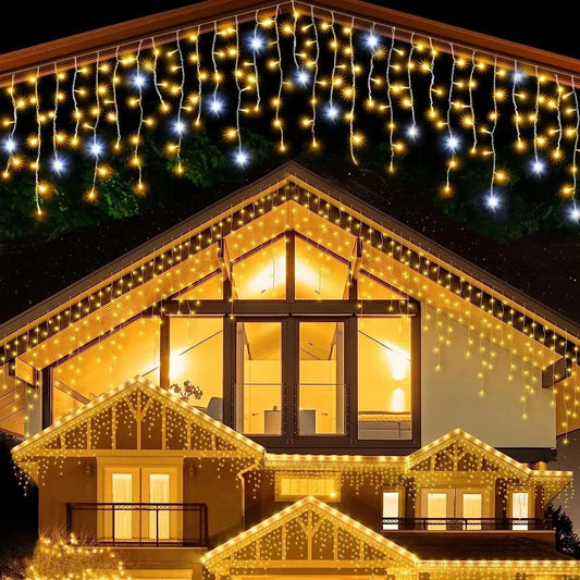 Twinkling Icicle String LED Lights | Warm White & Cool White, Extendable for Indoor & Outdoor Holiday Decor