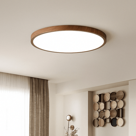 LED Ceiling Light | Ultrathin Wood Grain Design, Dustproof & Dimmable for Modern Interiors