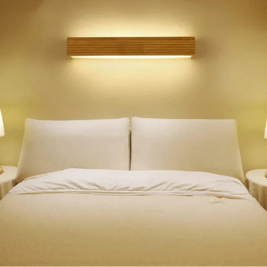 Nordic LED Wooden Wall Sconce | Up and Down Lighting, Energy Efficient Design for Bedroom, Living Room & Bathroom