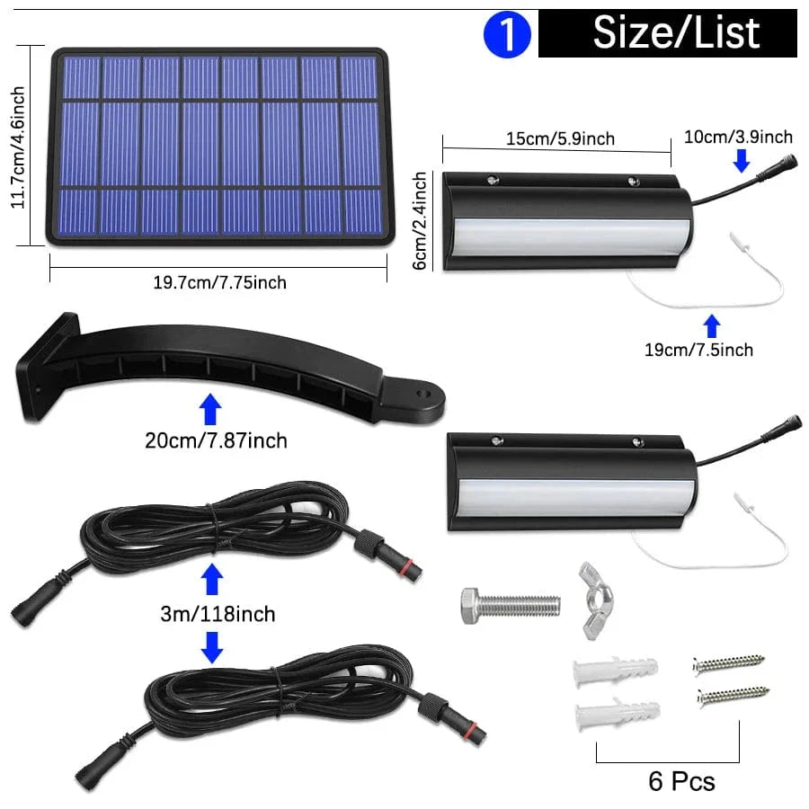Solar Pendant Outdoor Light | Dual or Single Head, IP65 Waterproof & Ideal for Patios, Barns, and Indoor Spaces