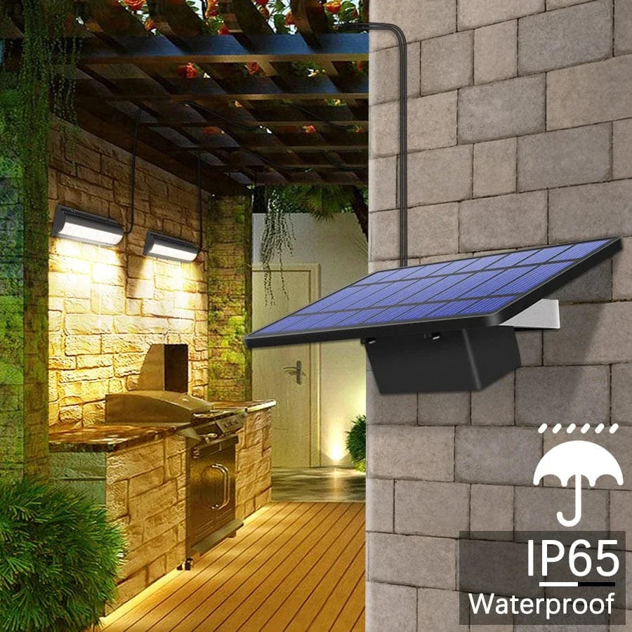 Solar Pendant Outdoor Light | Dual or Single Head, IP65 Waterproof & Ideal for Patios, Barns, and Indoor Spaces