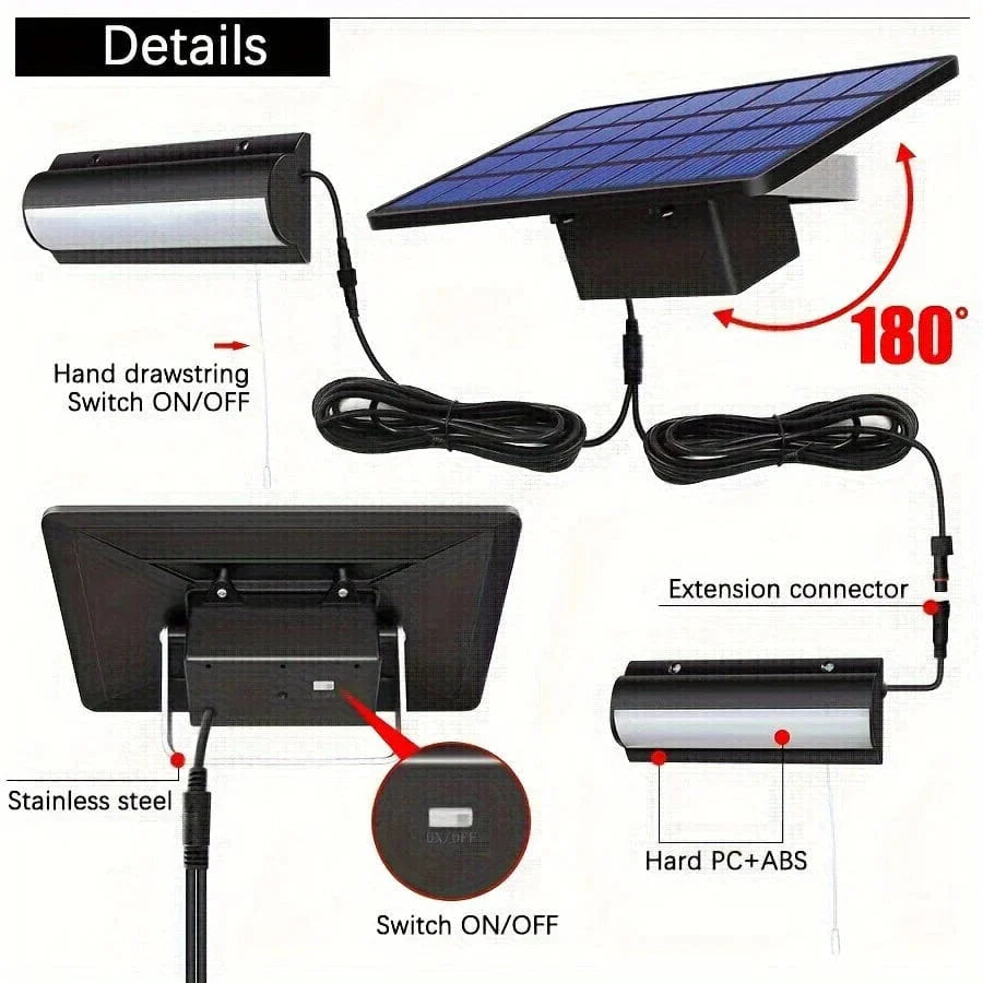 Solar Pendant Outdoor Light | Dual or Single Head, IP65 Waterproof & Ideal for Patios, Barns, and Indoor Spaces