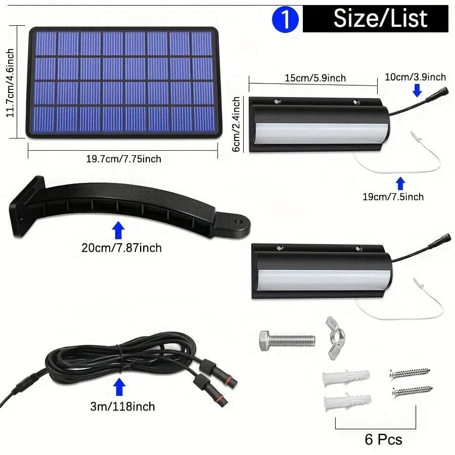 Solar Pendant Outdoor Light | Dual or Single Head, IP65 Waterproof & Ideal for Patios, Barns, and Indoor Spaces
