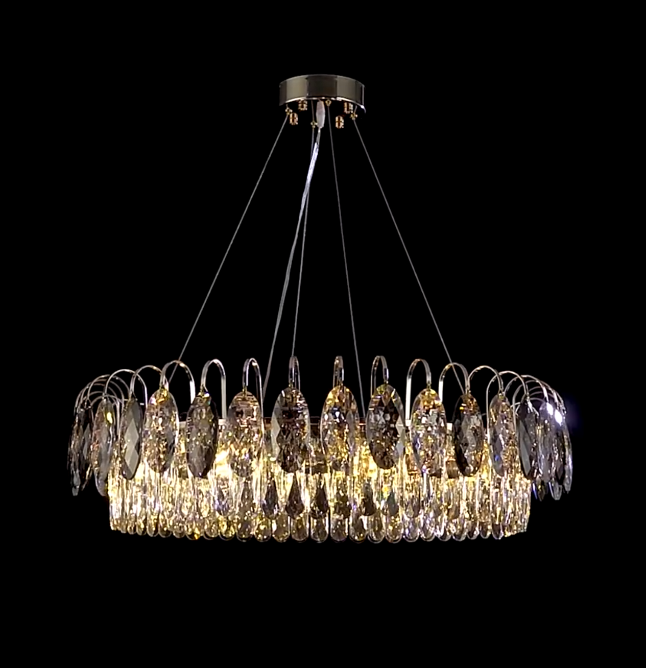 K9 Crystal Chandelier Light Fixture - Modern Hanging Pendant for Dining Room & Living Room Decor