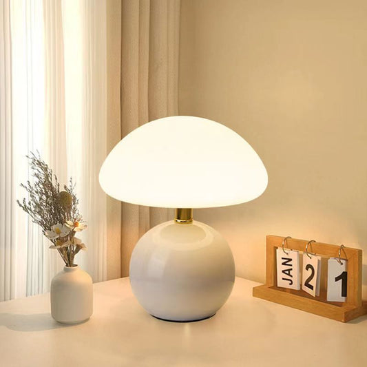 Mushroom Shaped Table Lamp – Elegant French Cream Lamp for a Cozy Bedroom