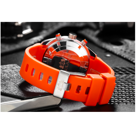Mens Watch Rubber Strap Automatic Self Wind Mechanical Watch for Men