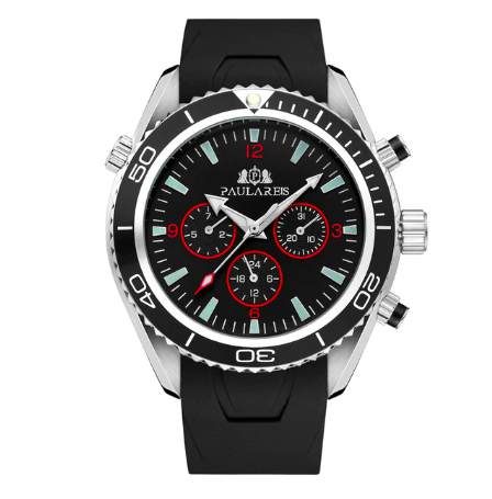 Mens Watch Rubber Strap Automatic Self Wind Mechanical Watch for Men