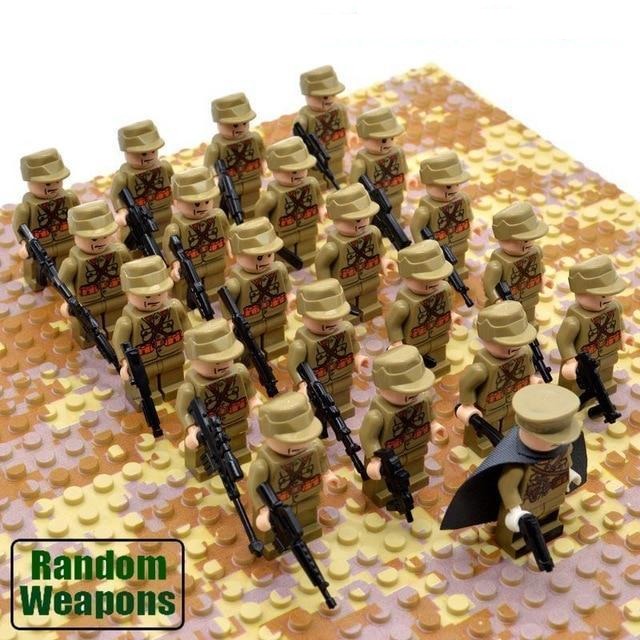 21PCs/set WWII Army Military Building Blocks German France Italy Japan Britain - Balma Home