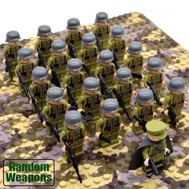 21PCs/set WWII Army Military Building Blocks German France Italy Japan Britain - Balma Home