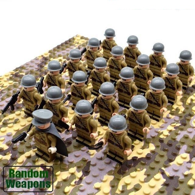21PCs/set WWII Army Military Building Blocks German France Italy Japan Britain - Balma Home