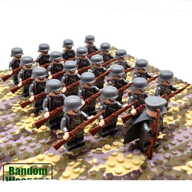21PCs/set WWII Army Military Building Blocks German France Italy Japan Britain - Balma Home