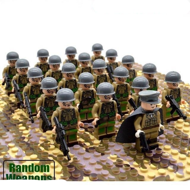 21PCs/set WWII Army Military Building Blocks German France Italy Japan Britain - Balma Home