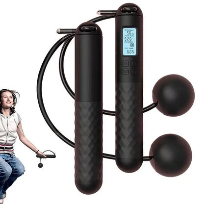 Weighted Cordless Jump Rope with Counter | Ergonomic, Tangle-Free Design for Home Workouts and Cardio Training