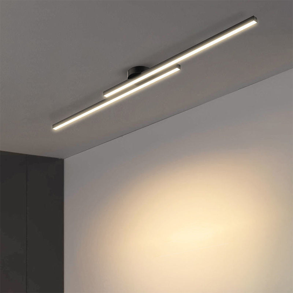 Modern Aluminium Semi Flush Mount LED Ceiling Light | Minimalist Design for Living Room. Bedroom & Hallway