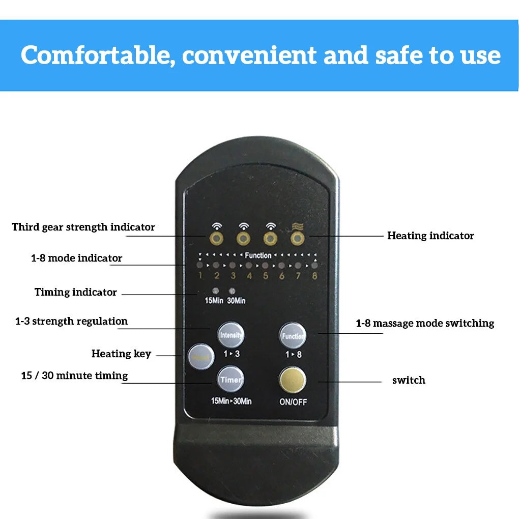 Massage Chair Pad with Heat | 8 Massage Modes, Deep Tissue Relief & Portable for Home and Car Use