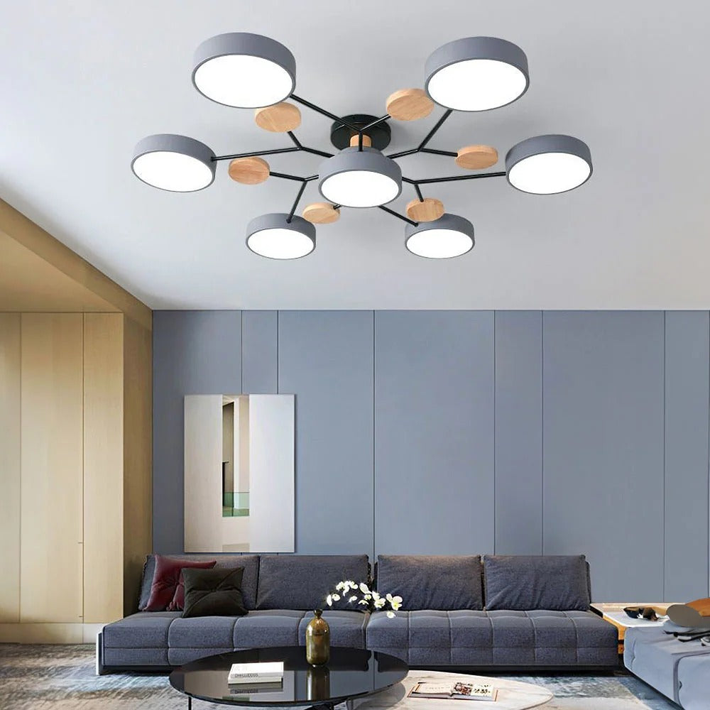 Contemporary Round Iron LED Chandelier | Energy-Efficient. Stylish Lighting for Living Rooms. Dining Areas & Entryways