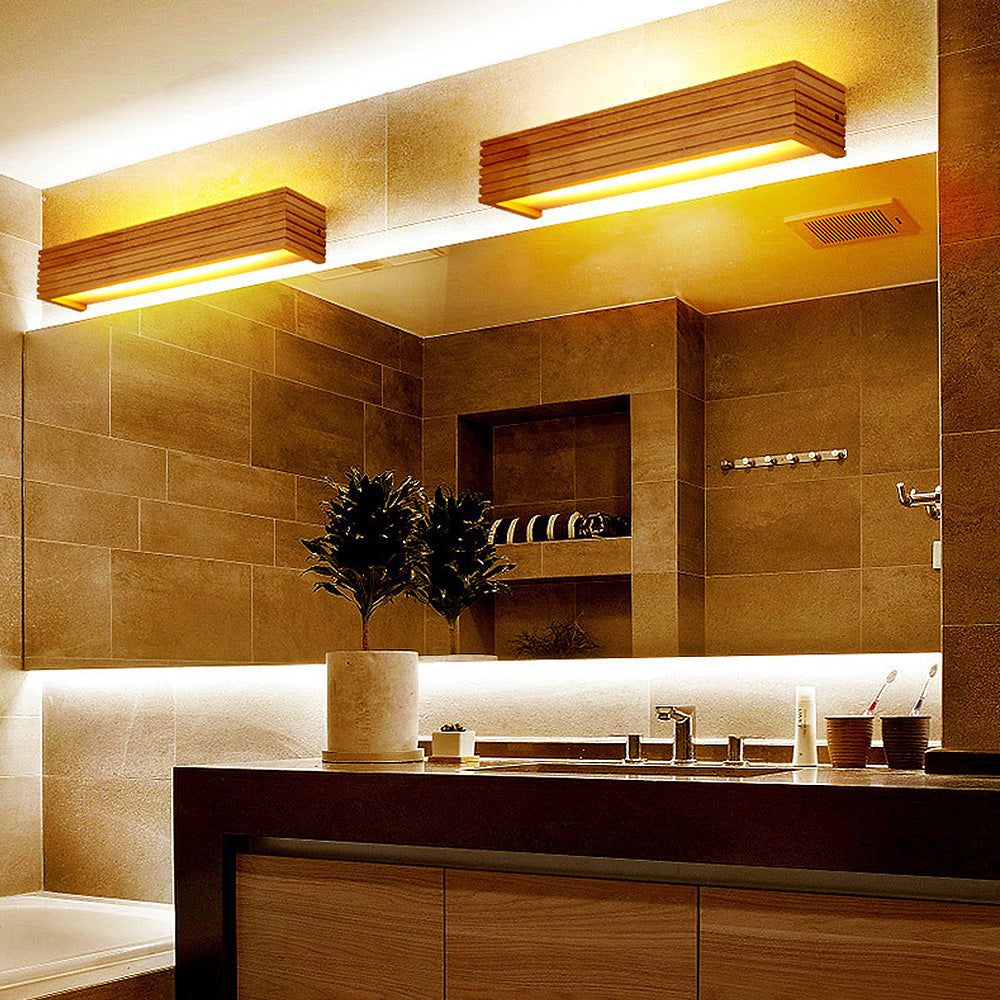 Wooden Wall Lights for Bathroom Mirrors – Stylish Functional Illumination for Home Decor & Vanity Lighting