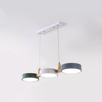 Metal Multi Light Nordic Flush Ceiling Light | Durable Iron & Wood Design for Kitchen and Dining Room