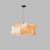 Image of Japanese Silk Pendant Light in Wabi Sabi Style for Home Decor & Ambient Lighting