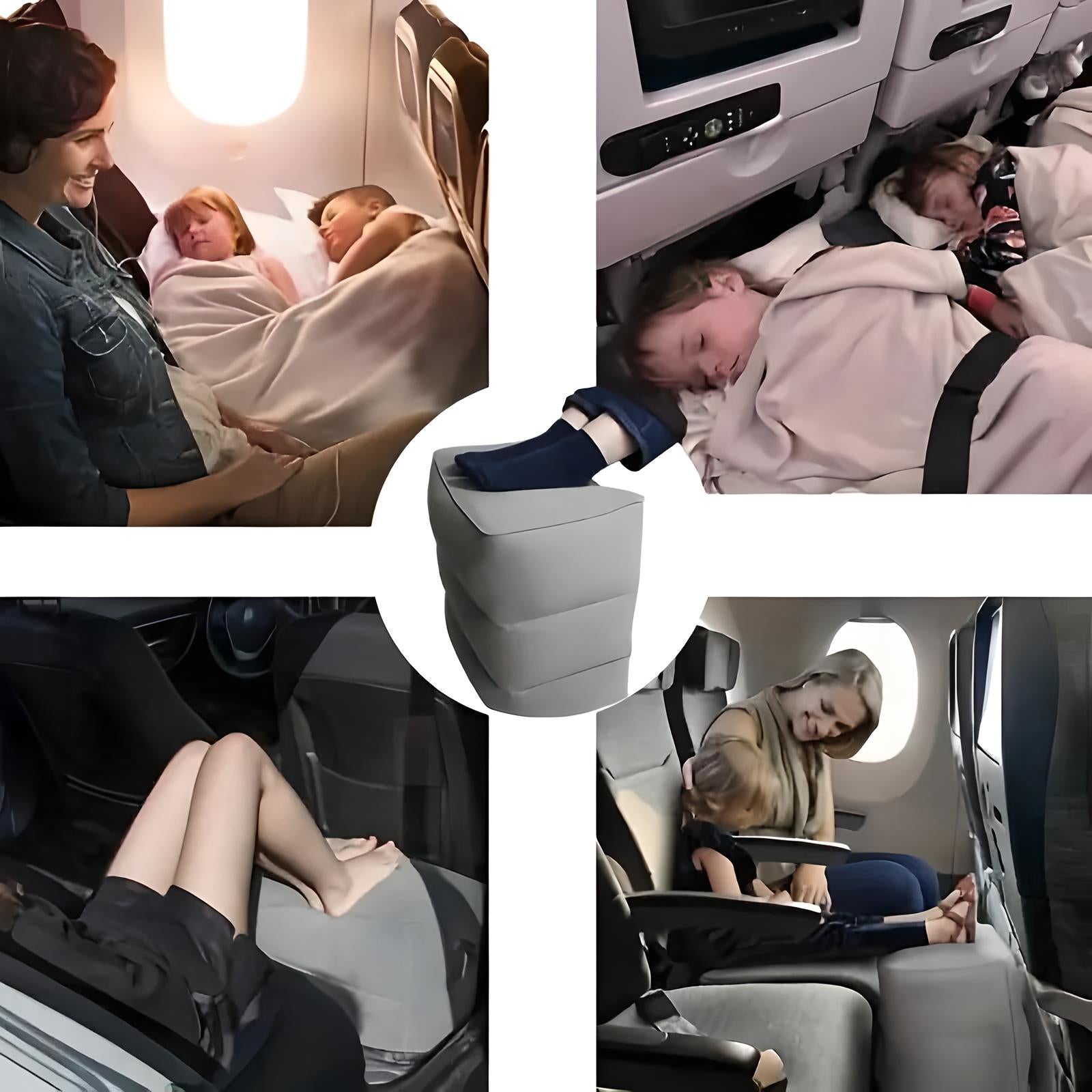 Inflatable Travel Footrest | Ergonomic, Adjustable Height & Compact for Planes, Trains, Buses & Office Use