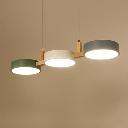 Metal Multi Light Nordic Flush Ceiling Light | Durable Iron & Wood Design for Kitchen and Dining Room