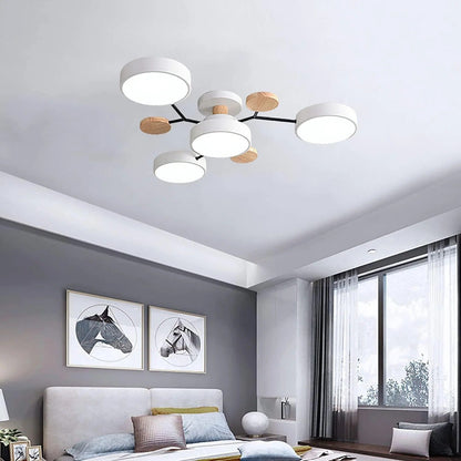 Contemporary Round Iron LED Chandelier | Energy-Efficient. Stylish Lighting for Living Rooms. Dining Areas & Entryways