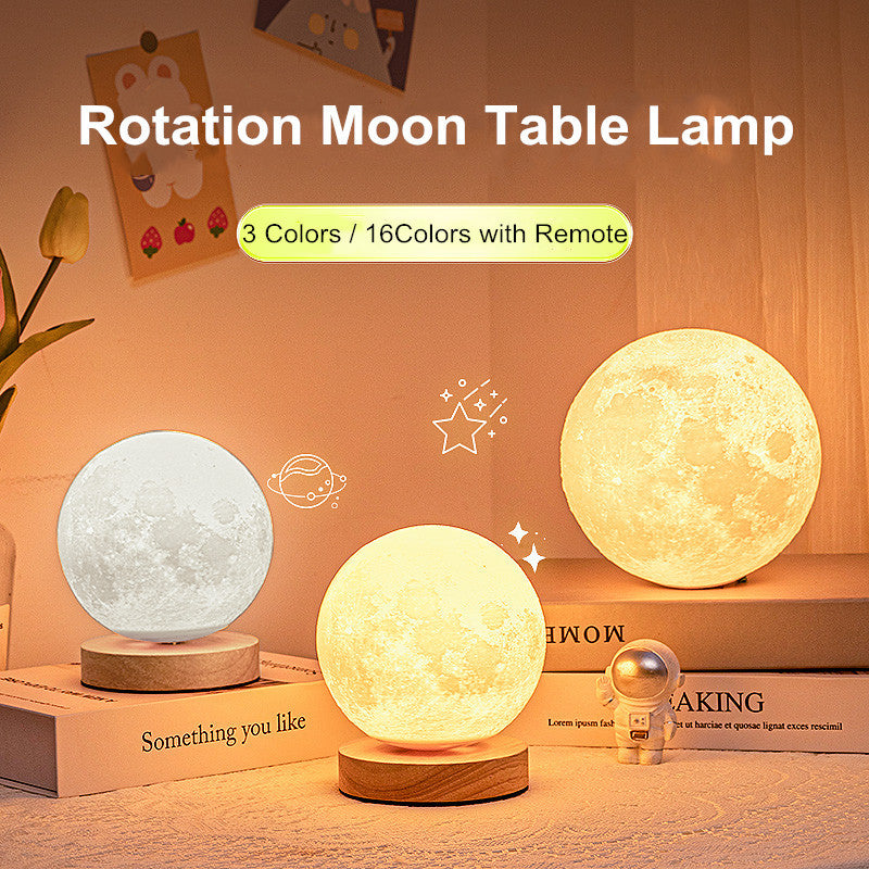 Levitating Illusion Color Option Rotating Magnetic Moon Lamp