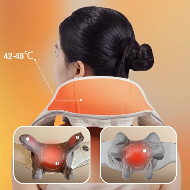 Neck and Shoulder Massager with Electric heat Heat Relaxing Shiatsu Spa