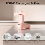 3 In 1 Handheld Mini Fan | USB Rechargeable, Foldable Design & Ideal for Travel, Camping, and Outdoor Activities