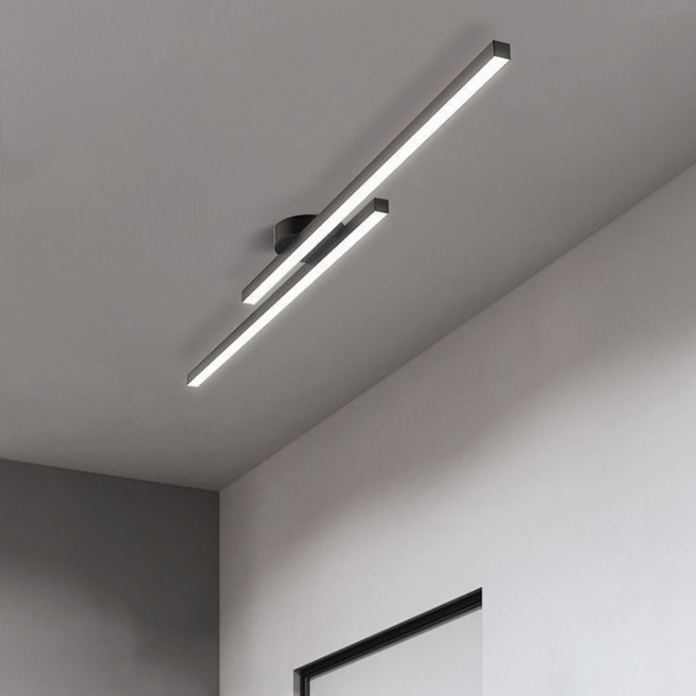 Modern Aluminium Semi Flush Mount LED Ceiling Light | Minimalist Design for Living Room. Bedroom & Hallway