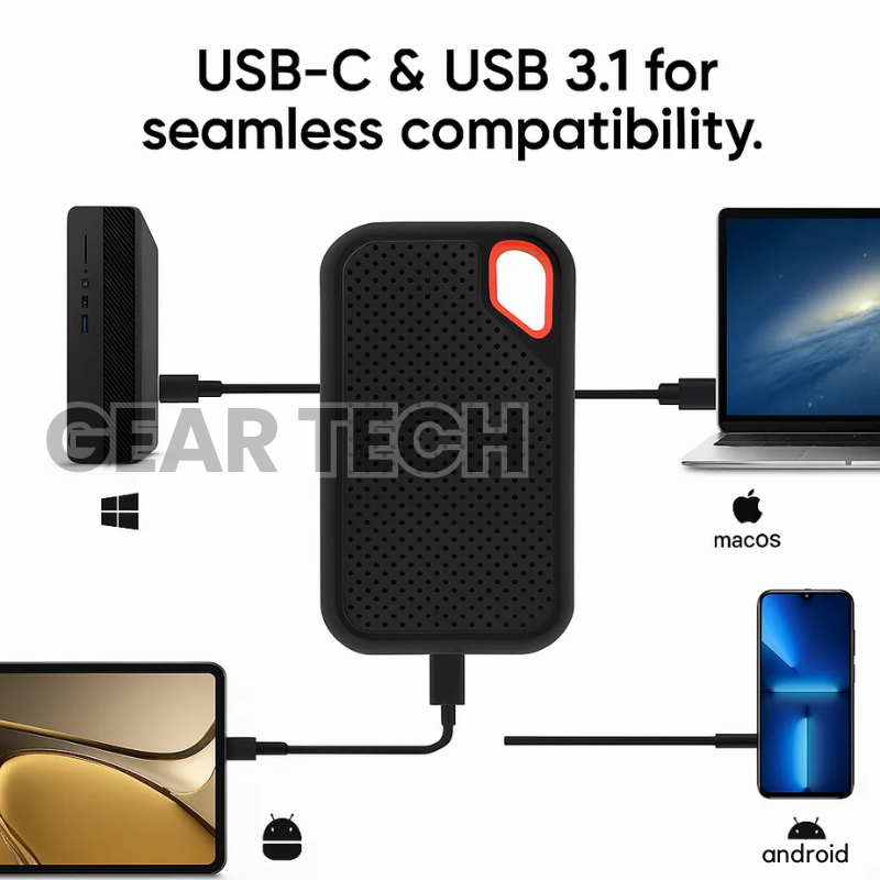 1TB External SSD Hard Drive – Portable USB 3.1 Solid State Storage for PC, Laptop & Mac