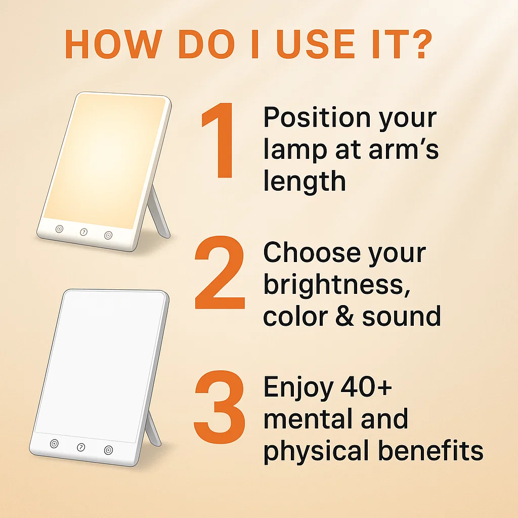 SAD Therapy Lamp | Light Therapy for Seasonal Affective Disorder, Mood Enhancement & Energy Boosting