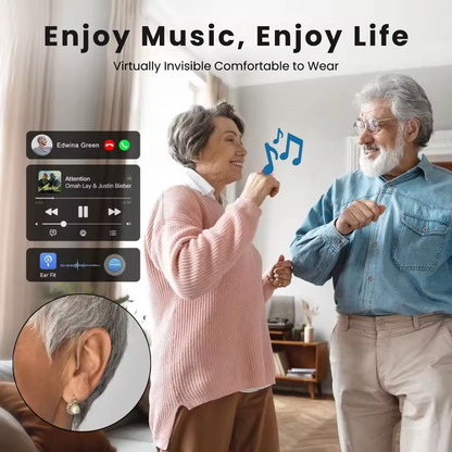 Rechargeable Bluetooth Hearing Aids | Noise Cancelling BTE Hearing Aid for Seniors & Elderly – Comfortable & Discreet