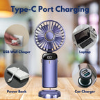 Rechargeable Handheld Mini Fan | 5-Speed, 90-Degree Adjustable & Quiet for Office, Home & Outdoor Use