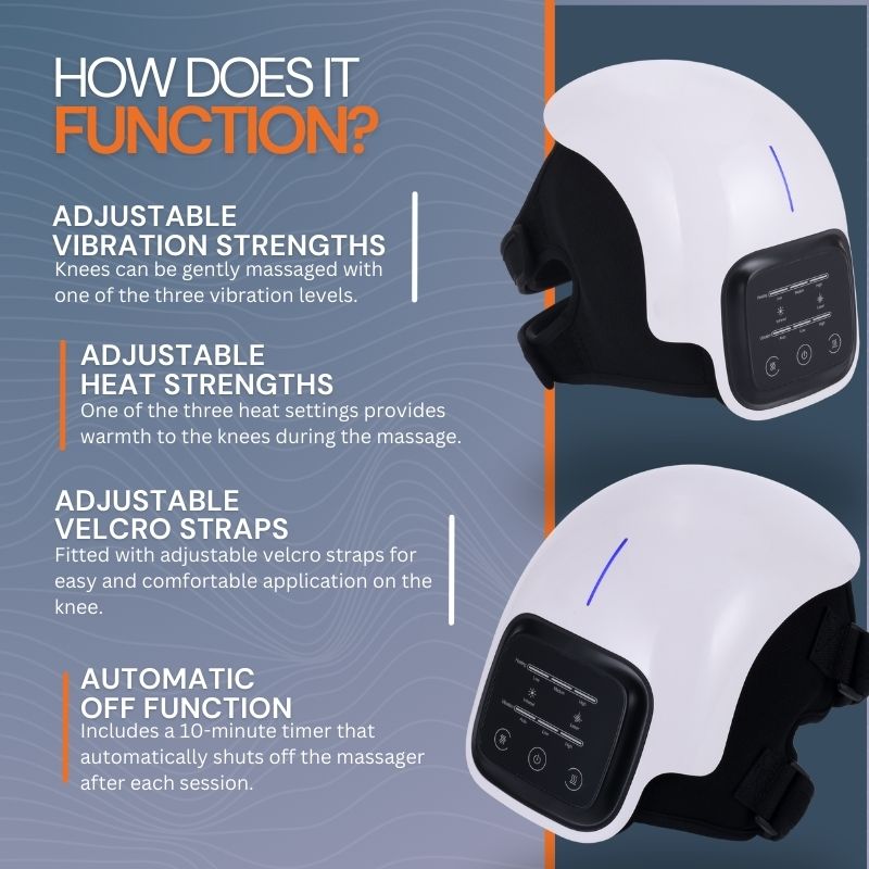 Knee Massager with Red Light Therapy for Pain Relief and Muscle Recovery