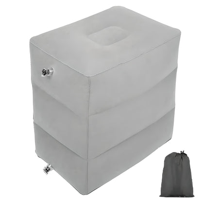 Inflatable Travel Footrest | Ergonomic, Adjustable Height & Compact for Planes, Trains, Buses & Office Use