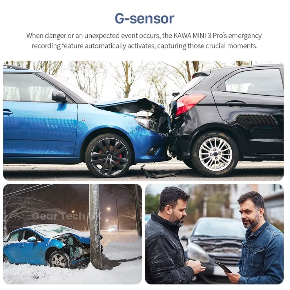 Small Dash Cam for Car Security | 2K Mini Dash Security Camera for Car While Parked or Driving With Auto Save Crash Footage