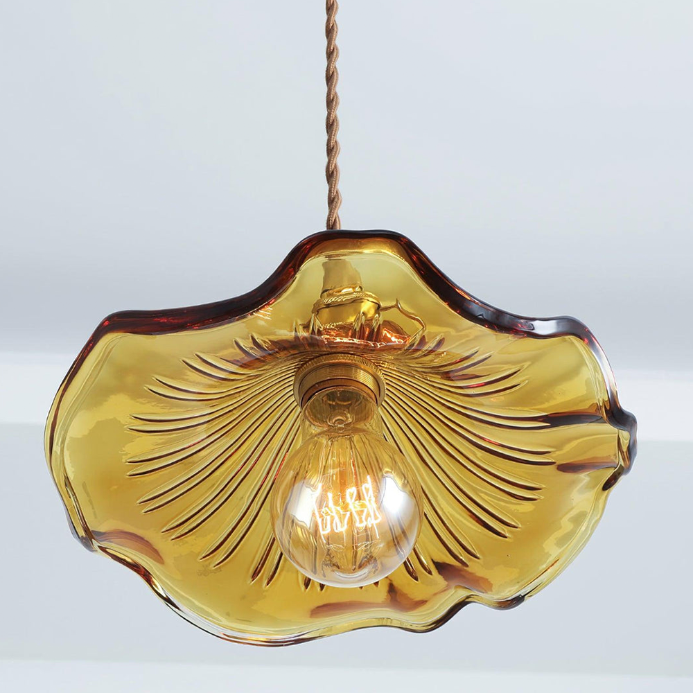 Stylish Hibiscus Flower Lamp – Elegant Glass Pendant Light for Modern Interiors