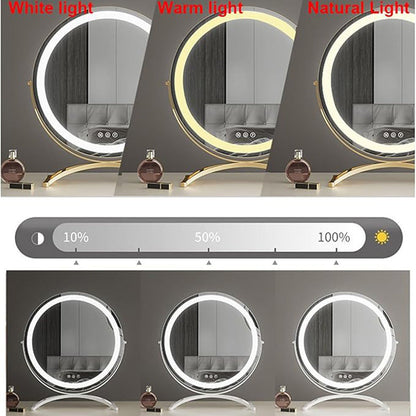 Dimmable LED Makeup Mirror | 360° Rotation. Touch Control & 3 Light Modes for Perfect Makeup Application