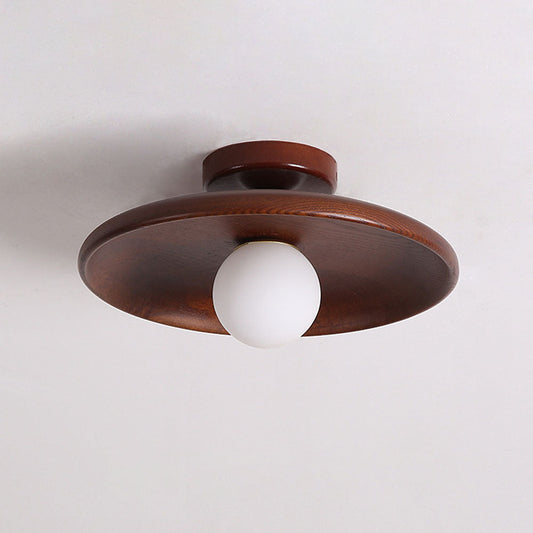 Nordic Wood Round Ceiling Light Fixture - Minimalist Design for Hallway & Living Room Lighting