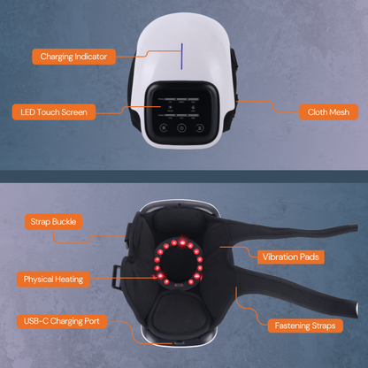 Knee Massager with Red Light Therapy for Pain Relief and Muscle Recovery