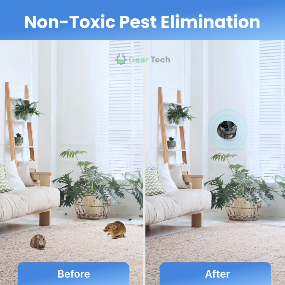 Plug-In Ultrasonic Rat Repellent | Chemical-Free. Silent & Covers Up to 3200 sq. ft. for Indoor and Outdoor Use