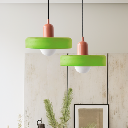 Colored Glass Bauhaus Pendant Light Fixture for Modern Home Decor & Dining Spaces