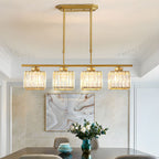 Modern Art Deco Glass Kitchen Island Lamps | Adjustable Height. 3-4 Lights & Ideal for Dining Room and Kitchen Lighting