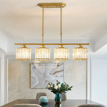 Modern Art Deco Glass Kitchen Island Lamps | Adjustable Height. 3-4 Lights & Ideal for Dining Room and Kitchen Lighting